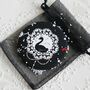 Black Christmas Design Fabric Handbag Mirror, thumbnail 2 of 3