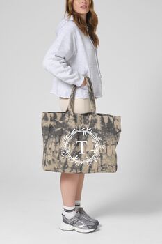 Personalised Tie Dye Canvas Tote Bag, Monogram Initial, 6 of 6