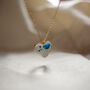 Blue Flower Heart Sterling Silver Or 18k Gold Necklace, thumbnail 7 of 11