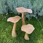 Set Of Three Wooden Mushrooms For Garden, thumbnail 2 of 12