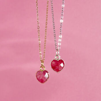 Healing Heart Ruby Gemstone Necklace, 2 of 11