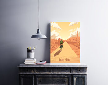 London To Paris Avenue Verte Cycling Travel Poster, 4 of 6