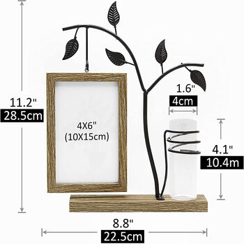 Double Sided Picture Frame With Vase And Metal Tree, 3 of 8