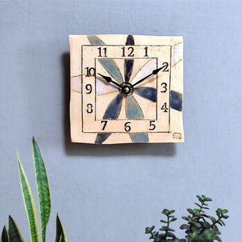 Large Numbers Blue Daisy Wall Clock, 2 of 6