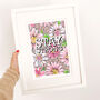 'Stay Strong' Typography Illustrated Print, thumbnail 3 of 3