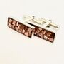 Oblong Silver And Copper Cufflinks, thumbnail 2 of 5