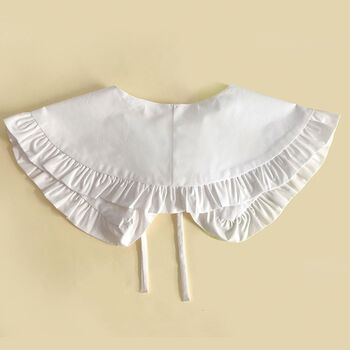 White Cotton Detachable Collar With Frill, 3 of 4
