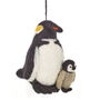 Snuggly Penguins Handmade Felt Christmas Decoration, thumbnail 1 of 3