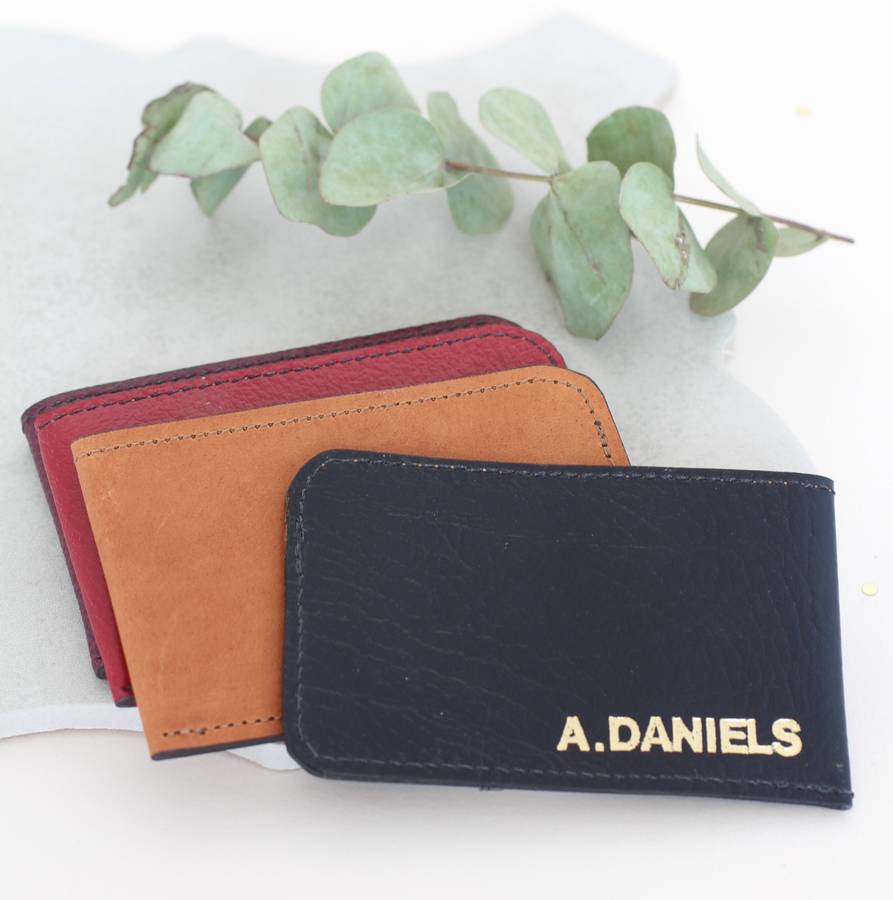 personalised leather card holder by posh totty designs creates
