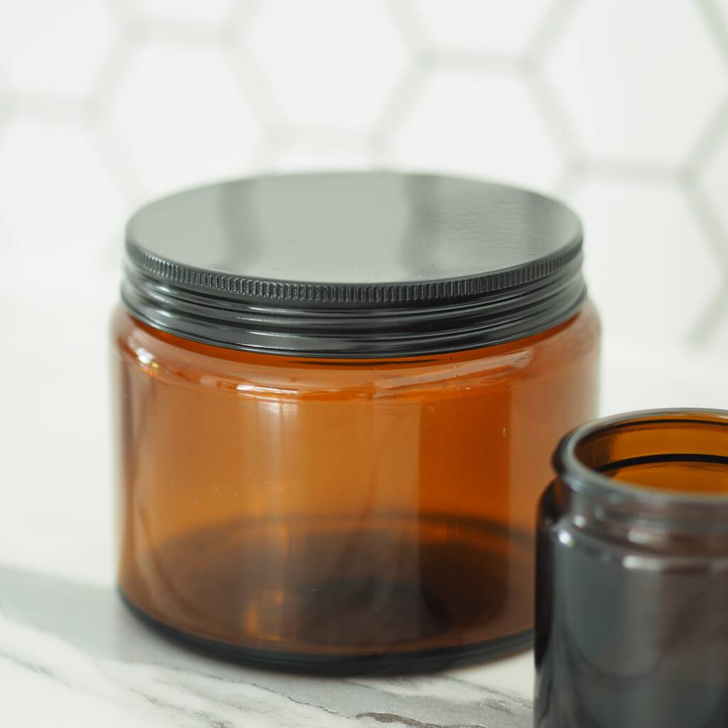 Amber Glass Jar With Optional Personalised Label By Oikku