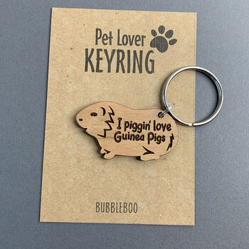 I Piggin Love Guinea Pigs Keyring. Can Be Personalised, 3 of 9