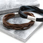 Men's Personalised Soft Plaited Leather Bracelet, thumbnail 1 of 5