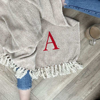 Embroidered Letter Throw, 2 of 4