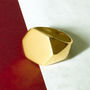 Men's Hexagonal 18k Gold Plated Silver Signet Ring, thumbnail 1 of 6