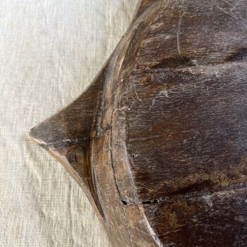 Large Antique Indian Handcarved Wooden Parat Dough Bowl, 5 of 6