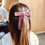 Children's 'Grace' Velvet Hair Bow With Monogram, thumbnail 1 of 7