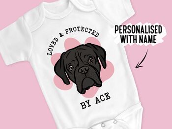 Boxer Dog Baby Onesie, 2 of 6