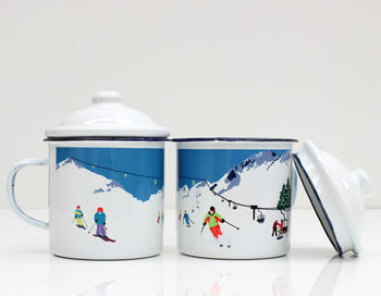 Weekend Explorer Enamel Mug With Ski Design, 2 of 5