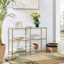Console Table With Three Tempered Glass Shelves, thumbnail 2 of 6
