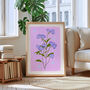 Delicate Floral Art Print Lilac, thumbnail 2 of 5