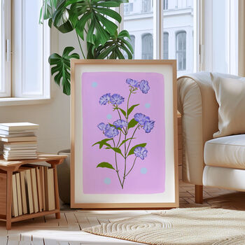 Delicate Floral Art Print Lilac, 2 of 5