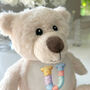 Personalised Patchwork Alphabet Cream New Baby Teddy Bear, thumbnail 6 of 7