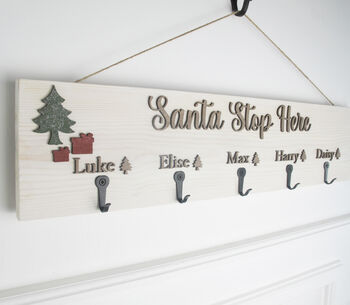 Personalised Winter White Stocking Holder, 2 of 4