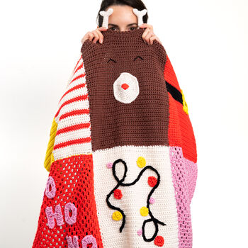 Christmas Patchwork Blanket Crochet Kit, 3 of 12