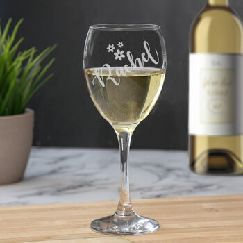 Personalised Wine Glass With Floral Design, 5 of 5