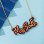 Double Layered Signature Style Name Necklace | Teacher Gift | Mrs Surname | Wife To Be, thumbnail 1 of 4
