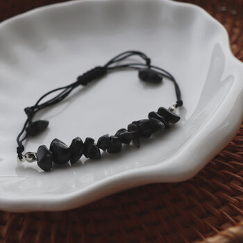 Black Obsidian Crystal Bracelet – Adjustable Cord, 2 of 6