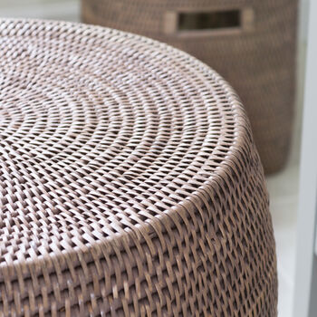 Marbury Taupe Rattan Stool, 2 of 3