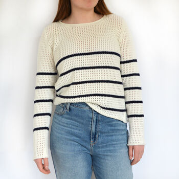Lace Breton Sweater Knitting Kit, 2 of 10