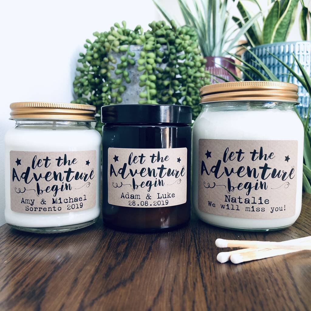 Personalised 'let The Adventure Begin' Soy Candle By Lollyrocket Candle ...
