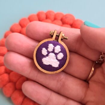 Paw Print Charm Embroidery Kit, 3 of 4