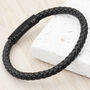 Personalised Men's Woven Black Leather Bracelet, thumbnail 1 of 8