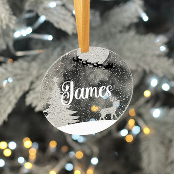 Personalised Name Glitter Acrylic Christmas Tree Decoration Bauble, 5 of 9
