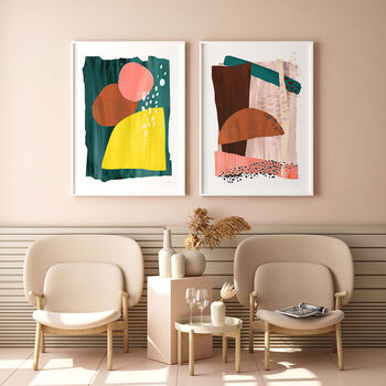Abstract Shapes Prints Set Of Three, 3 of 9