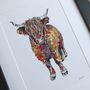 Highland Cow Copper Highlights Giclee Fine Art Print, thumbnail 2 of 3