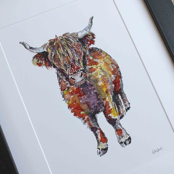 Highland Cow Copper Highlights Giclee Fine Art Print, 2 of 3