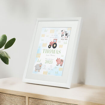 Personalised On The Day You Were Born Farmyard Framed Print, 7 of 10