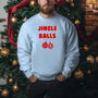 Jingle Balls Christmas Jumper In Dark Heather, thumbnail 5 of 12