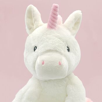 Sparkles The Unicorn Soft Toy With Personalised Pyjamas, 3 of 7