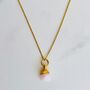 October Birthstone Necklace, Opal, Gold Plated, thumbnail 3 of 8