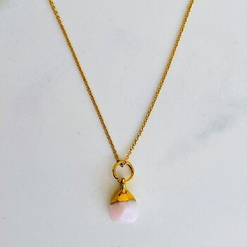 October Birthstone Necklace, Opal, Gold Plated, 3 of 8