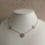 18 K Gold Plated Clover Necklace Rose Gold White, thumbnail 2 of 5