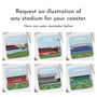 Illustrated Football Stadium Coaster Gift Request Any Stadium, thumbnail 2 of 8