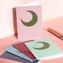 Geometric Moon Greeting Card Set – Pack Of Five, thumbnail 1 of 2