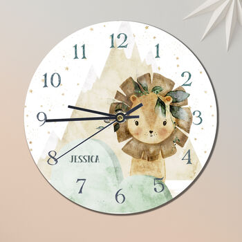 Jungle Lion Personalised Clock, 4 of 6