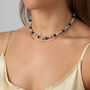 Double Layer Black And Grey Disc Necklace, thumbnail 2 of 3